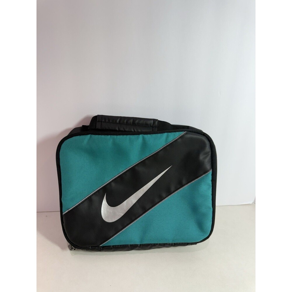 Nike Insulated Lunch Box Cooler Bag Teal Black Silver Swoosh Logo
